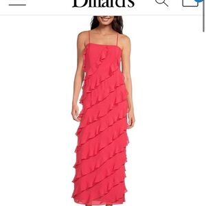 Elegant Pink Ruffle Dress